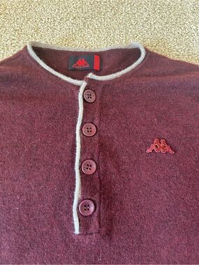 Robe Di Kappa Maroon Wool Blend Henley Size Small